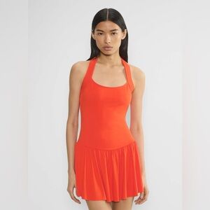 Wilfred Women’s Size S Mini Fit & Flare Halter‎ Dress Red Sexy Cocktail